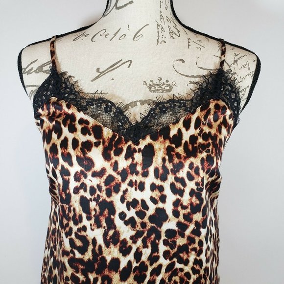 Kaari Blue Cheetah Leopard Animal Print Slip Dress Sz XS - Picture 4 of 6